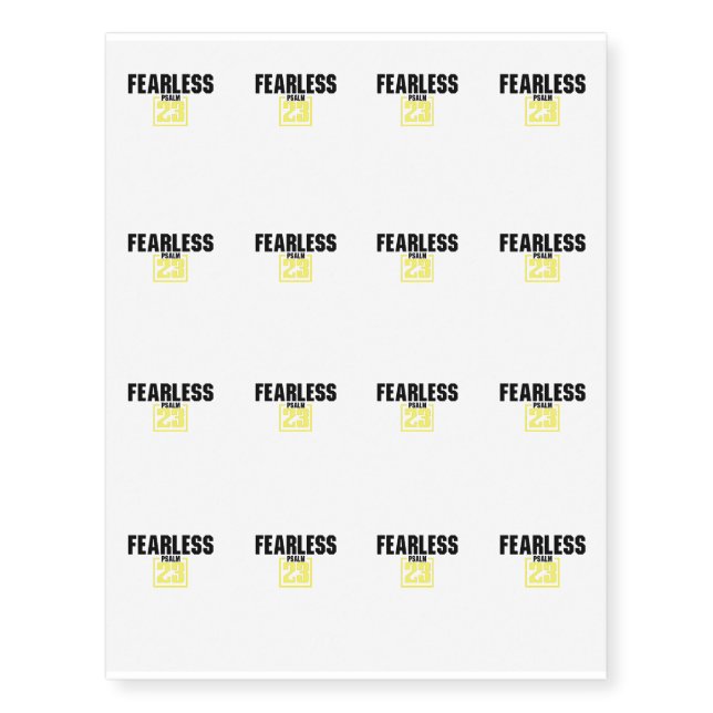 Bible Verse Christian Jesus Fearless Psalm 23 Temporary Tattoos (Front)