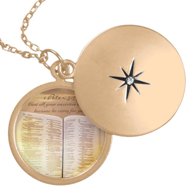 Bible Verse Christian Necklace Locket Chain (Front)