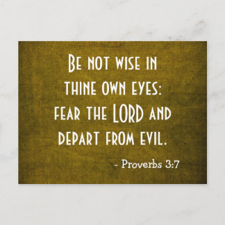 Bible Verse - Christian - Proverbs 3:7 Postcard