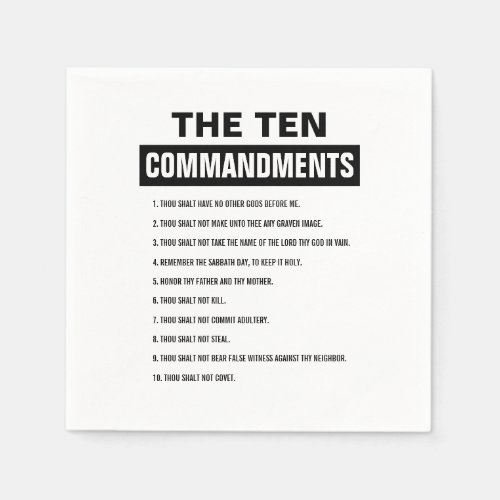 Bible Verse Christian Religious Ten Commandments Napkins