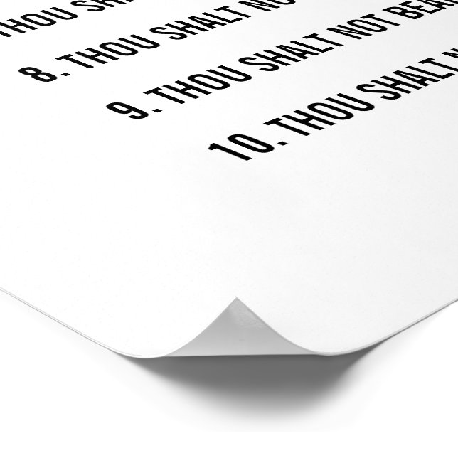 Bible Verse Christian Religious Ten Commandments Poster