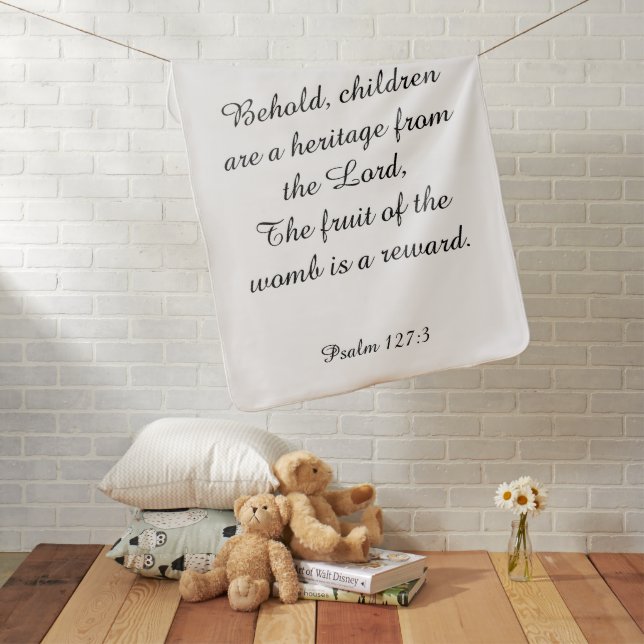 Bible Verse Christian Scripture Script Baby Blanket (In Situ)