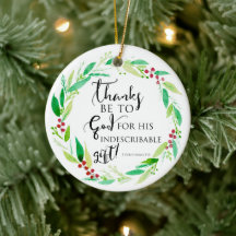 Bible Verse Christian Watercolor Christmas Wreath