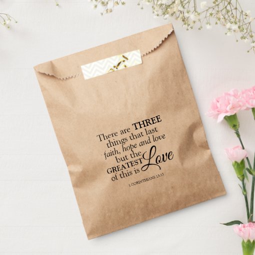 Bible Verse Christian Wedding Treat Favor Bag | Zazzle