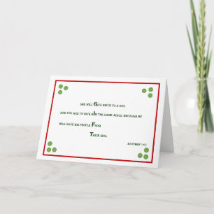 Bible Verse Christmas Card - Matthew 1:21
