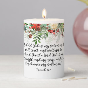Bible Verse Christmas Pillar Candle