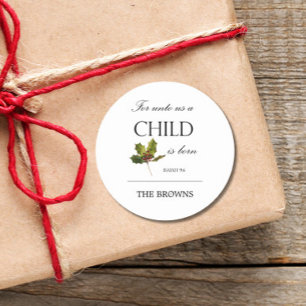 Bible Verse Christmas  Winter  Classic Round Sticker