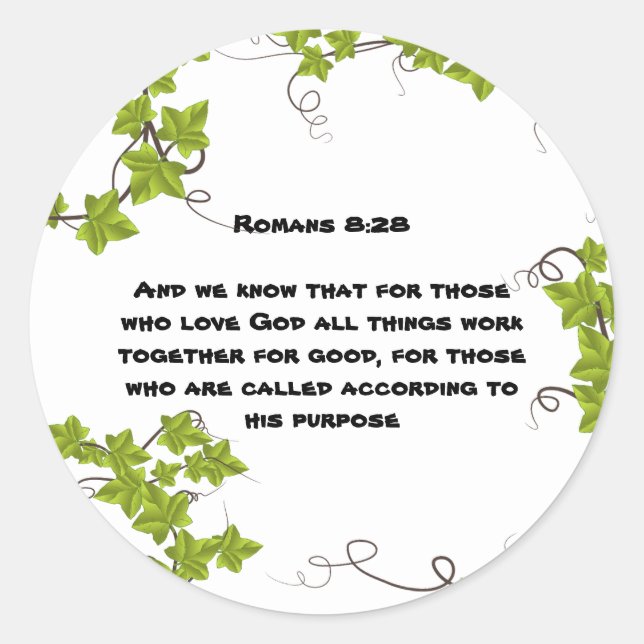 Bible Verse Classic Round Sticker (Front)
