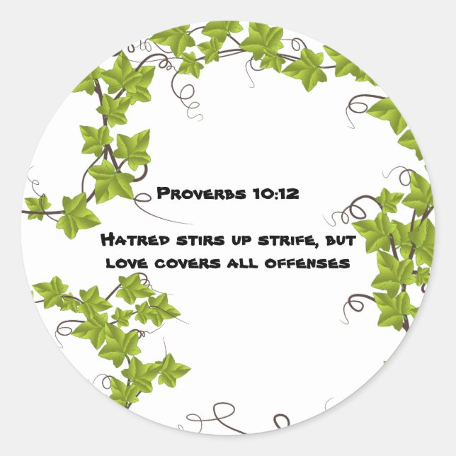 Bible Verse Classic Round Sticker (Front)