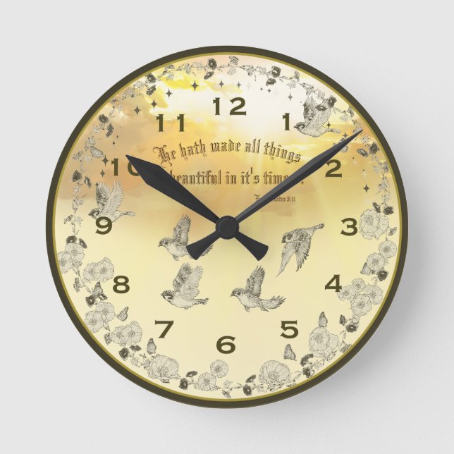 Bible Verse Clock - He Hath Made All Things Beauti (Front)
