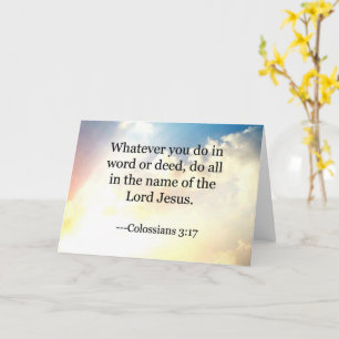 Bible verse, Colossians 3-17, Card