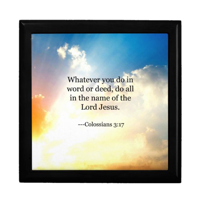 Bible verse - Colossians 3:17 Jewelry Box (Front)