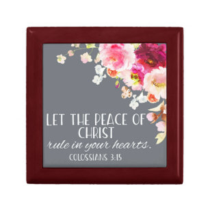 Bible Verse Colossians Floral Square   Gift Box