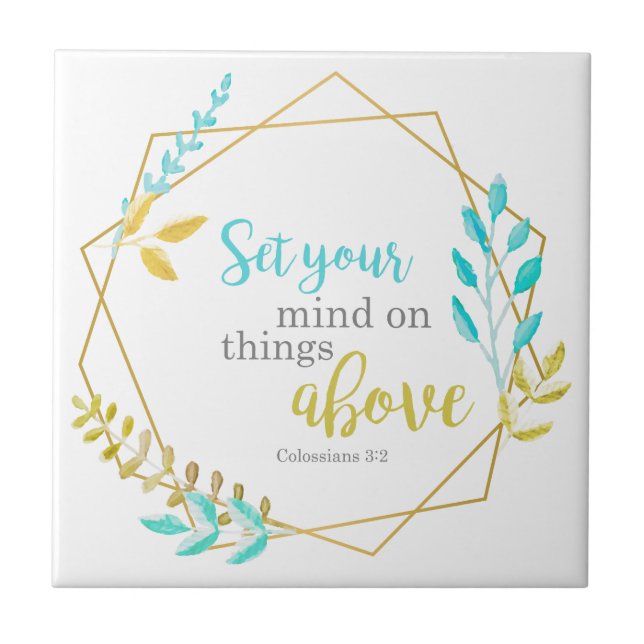 Bible Verse Colossians Scripture Christian Faith Ceramic Tile (Front)