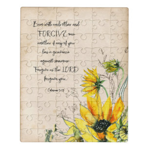 Bible Verse Colossians scripture Floral Jigsaw Puzzle