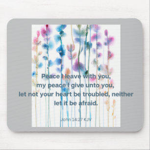 Bible verse comfort bright water-colored flowers mouse pad