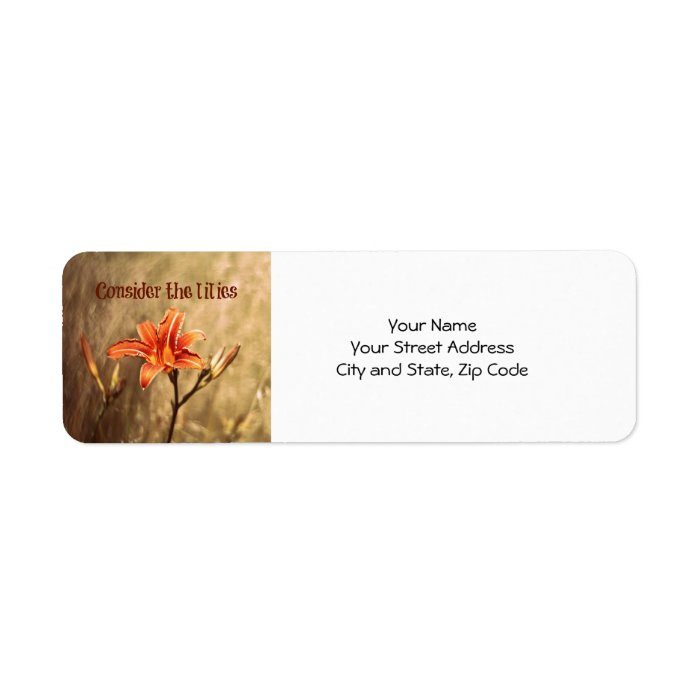 Bible Verse Consider the Lilies Label Zazzle
