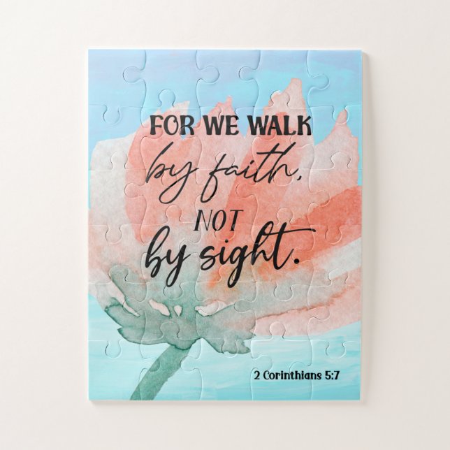 Bible verse Corinthians Floral scripture  Jigsaw Puzzle (Vertical)