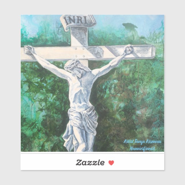 Bible Verse Cross Art Sticker (Sheet)