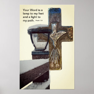 Bible Verse cross lamp Print,Poster Paper (Matte) Poster
