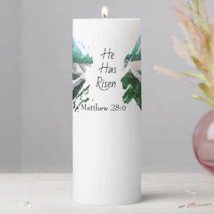 Bible Verse Cross of JESUS Pillar Candle