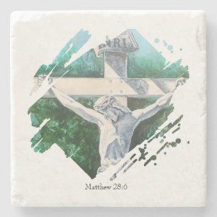 Bible Verse Cross Stone Coaster