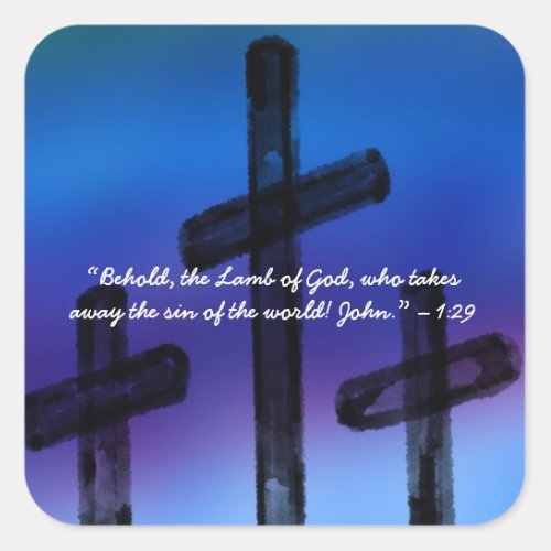 Bible Verse Crosses Religious Christian   Square Sticker