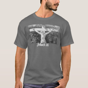 Bible Verse CRUCIFIX ART Grey T-Shirt