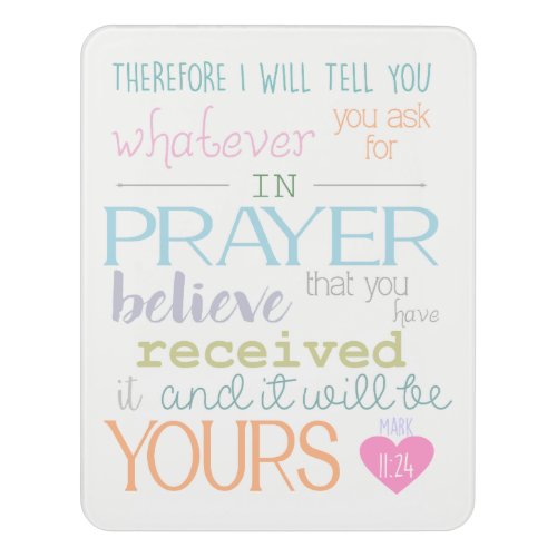 Bible Verse Cute Typography Faith Prayer NIV Door Sign