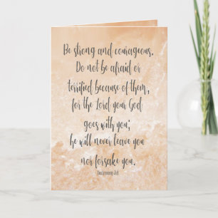 Bible Verse Deuteronomy 31:6 Be strong Inspiration Card