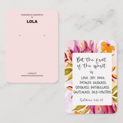 Bible Verse Earring Display  Business Card