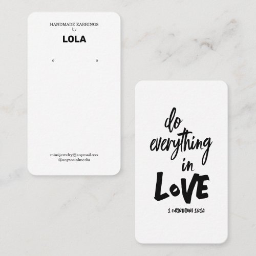 Bible Verse Earring Display  Business Card