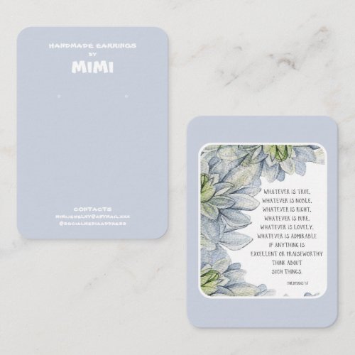 Bible Verse Earring Display  Business Card