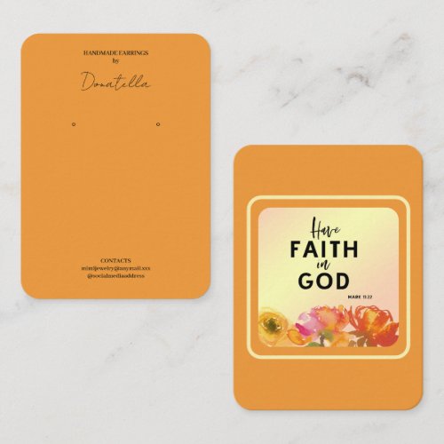 Bible Verse Earring Display Business Card