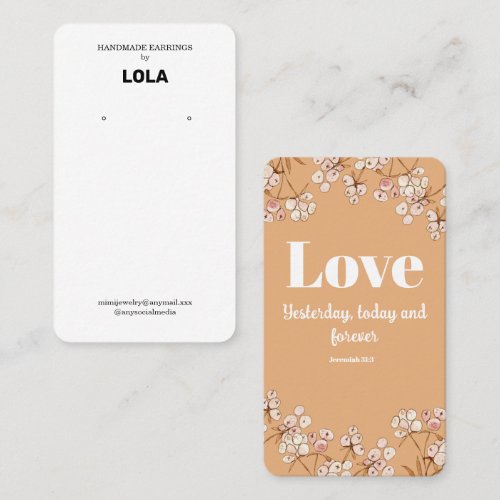 Bible Verse Earring Display Business Card
