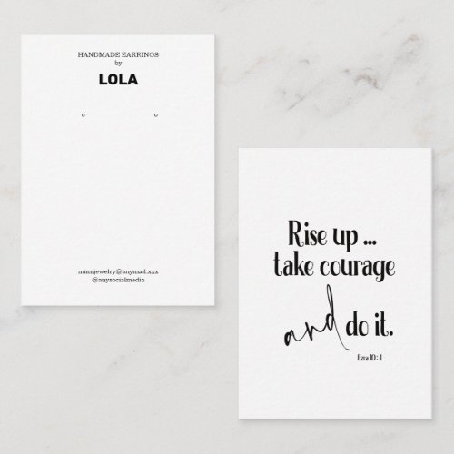 Bible Verse Earring Display Business Card