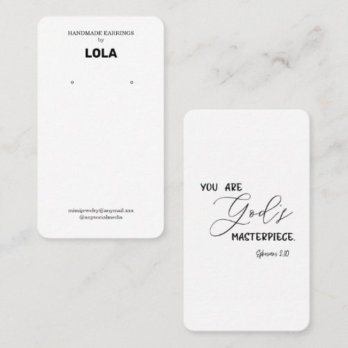 Bible Verse Earring Display  Business Card