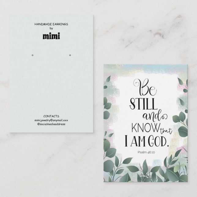 Bible Verse Earring Display  Business Card (Front/Back)