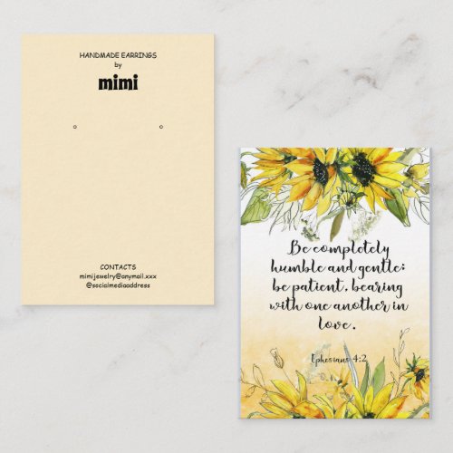 Bible Verse Earring Display  Business Card