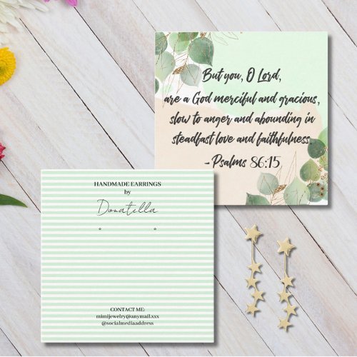 Bible Verse Earring Display Business Card