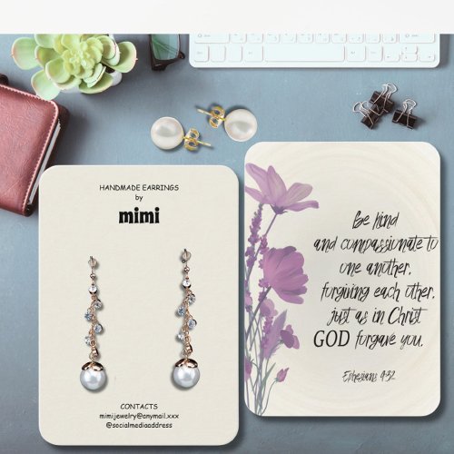Bible Verse Earring Display  Business Card