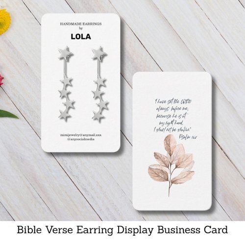 Bible Verse Earring Display  Business Card
