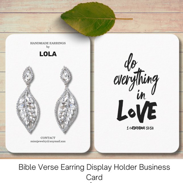 Bible Verse Earring Display  Business Card (Creator Uploaded)