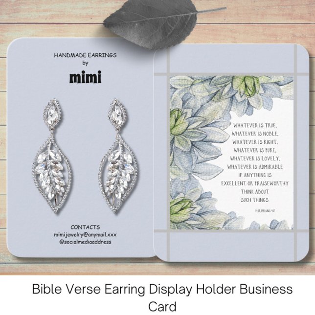 Bible Verse Earring Display  Business Card (Creator Uploaded)