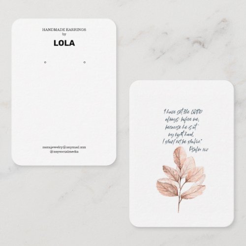 Bible Verse Earring Display  Business Card