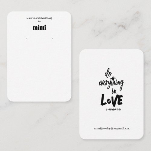 Bible Verse Earring Display  Business Card