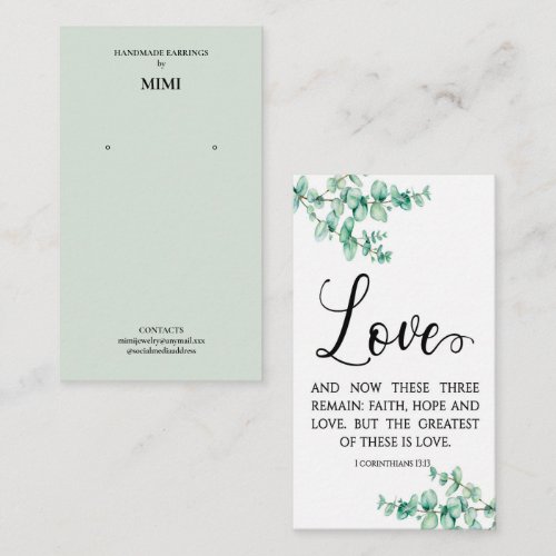 Bible Verse Earring Display Business Card