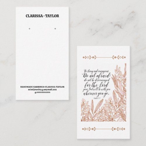 Bible Verse Earring Display Holder Card