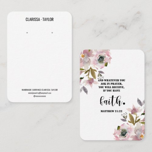 Bible Verse Earring Display Holder Card