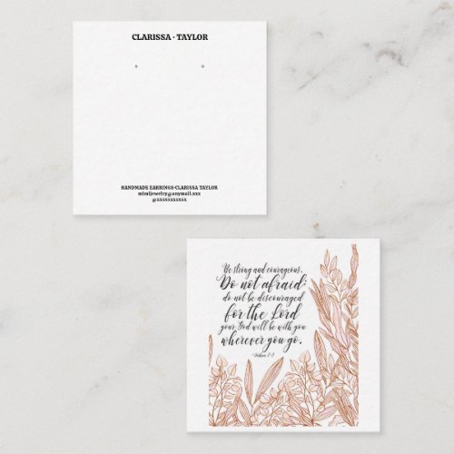 Bible Verse Earring Display Holder Card